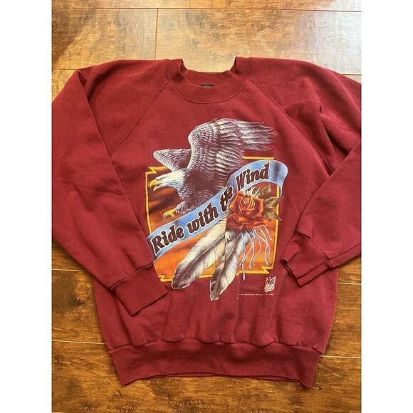 Vintage Other - Vintage Harley Davidson Ride With The Eagle 3D-Emblem Crew Neck Sweatshirt Read